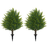 JoyPower 21-inch cedar topiary with ground spike for low-maintenance outdoor décor.