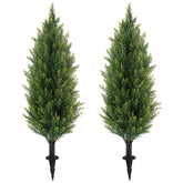 JoyPower 3ft artificial cedar topiary with ground spike for year-round appeal