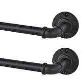 JoyUltra industrial curtain rod pair with wrap-around design for full window coverage.