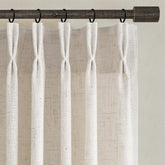 Joywell pinch-pleated linen curtains in ivory cream filter natural light softly for cozy spaces