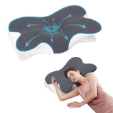 Jpoht cervical neck pillow front view showing ergonomic contour for neck alignment