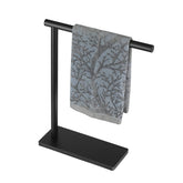 JQK HTT170-PB hand towel stand with a 12-inch bar for easy towel access on countertops.