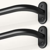 JRZOO 2-pack wrap-around rod ends in matte black for stylish framing.