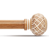 JRZOO boho curtain rod with wood finish enhances rustic to modern windows