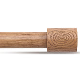 JRZOO wood curtain rod with faux grain close-up showing natural rustic finish