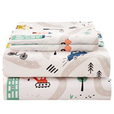 JSD Car Kids printed sheet set in full size with soft microfiber for all-season comfort