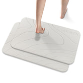 JUERLEN diatomaceous earth shower mat 2-pack for quick moisture absorption and dry floors