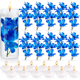 Juexica blue orchid artificial flowers add lifelike color to centerpieces.