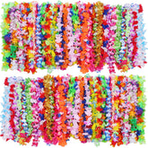 Juinte Hawaiian leis colorful pack β vibrant colors ideal for festive luau decorations.