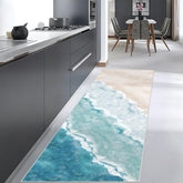 JUKAMO Beach Pattern Runner Rug with non-slip backing for safe hallway use.
