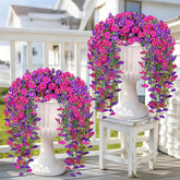 Julako artificial morning glory vines, 36-inch, four-pack, for vibrant outdoor decor.