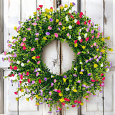Julako 22-inch spring wreath front door with vibrant silk carnations brightens your entry