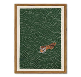 Julaydi framed Japanese tiger wall art swimming tiger enhances living spaces.