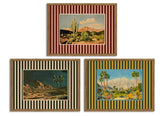 Julaydi framed western desert mountains art enhances living spaces with nostalgic desert mood.