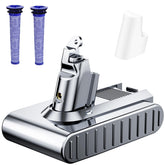 JUNWOOD 10000mAh Dyson V6 battery offers longer run-time for cordless cleaning.