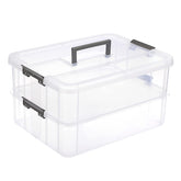 JUXYES 2-Tier Stack Carry Box with Handle offers organized storage and easy transport.