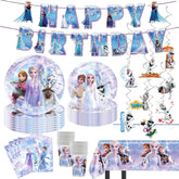 JYHFY 90-PSC Frozen banner pink theme, bright centerpiece for birthday celebrations.