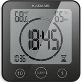 KADAMS Shower Clock front view shows time and countdown for shower routines.