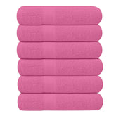 KAHAF COLLECTION pink 27x54 bath towel close-up showing plush, quick-dry texture.