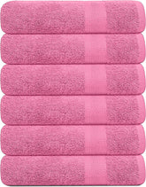 KAHAF COLLECTION pink towel closeup shows plush softness and high absorbency.