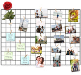 Kakivan grid panel setup for versatile photo display in living spaces.