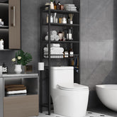 Kalrin over-the-toilet rack front view shows four-tier storage for organized bathrooms.