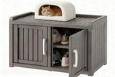 KAMABOKO shoe storage cabinet front view with two barn doors, weatherproof design for entryways