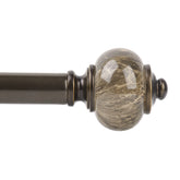 KAMANINA 1-inch curtain rod with antique bronze finish and marble finials enhances window style