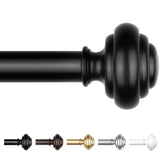 KAMANINA black curtain rod extended to fit larger windows for flexible styling