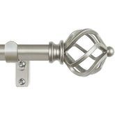 KAMANINA silver curtain rod extended for precise window fit.