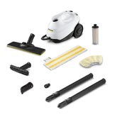 KΓ€rcher SC3 EasyFix front view highlights chemical-free cleaning with powerful steam.