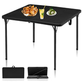 Kasunpul 34-inch folding table folded for compact storage, easy transport