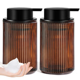 Kasunting amber glass foaming soap dispenser adds chic bathroom decor and easy dosing.