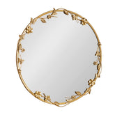 Kate and Laurel Rosella round wall mirror with floral detail enhances any wall and reflects light.