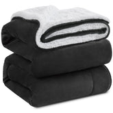 KAWAHOME sherpa fleece queen blanket on bed for extra warmth.