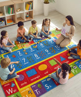 KC Cubs ABC Alphabet Rug with colorful letters for early literacy play.