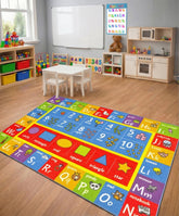 KC Cubs educational rug highlights ABC letters for engaging early literacy play.