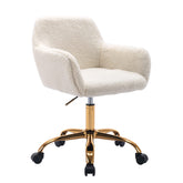 KCC faux fur office chair front view with plush upholstery for all day comfort.