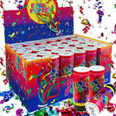 KDPATFAV colorful confetti popper with box front view for festive photos