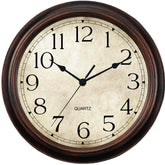 KECYET 14-inch bronze wall clock face with silent sweep for tranquil rooms