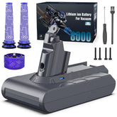 Keenstone Dyson V6 battery front view showcases compact design for quick replacement.