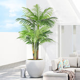 Keeplush 5ft triple golden cane palm, outdoor-ready, maintenance-free ambience