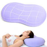 KeepMOV memory foam pillow with dip provides neck and shoulder support for relaxed sleep.