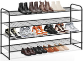 KEETDY 4-Tier Long Shoe Rack front view shows spacious shoe storage