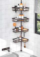 KEGII 4-tier corner shower caddy keeps bottles organized in a compact bathroom