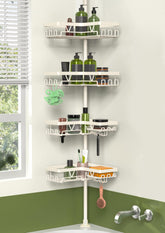 KEGII corner caddy cream white keeps shower items neatly organized