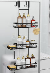 KEGII shower organizer over the door with three baskets for clutter-free storage