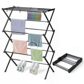 KeingGcopr foldable drying rack demonstrates compact storage for small spaces.