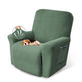 KEKUOU recliner cover in soft jacquard fabric protects furniture with cozy texture.
