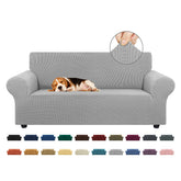 KEKUOU stretch loveseat cover with elastic bottom on 55-78 inch sofa protects against spills.